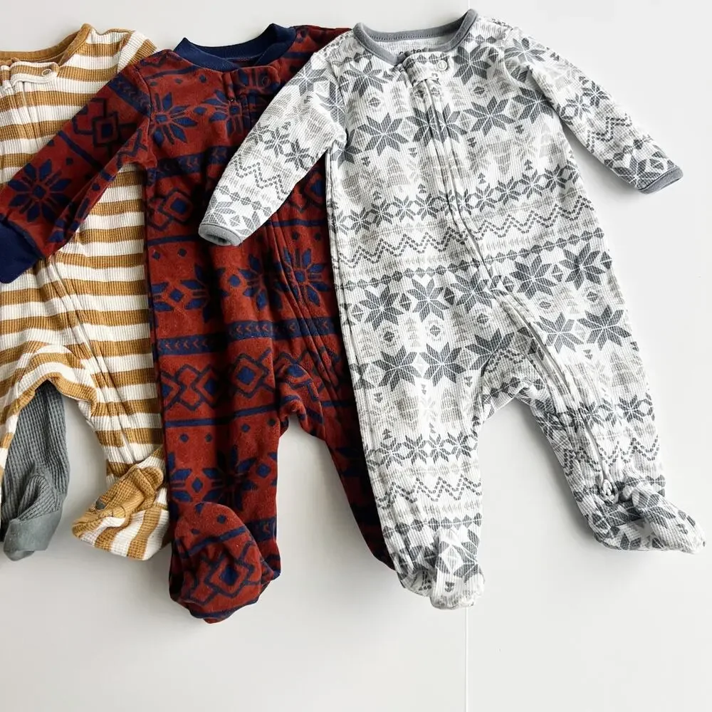 [Carter's] Bundle Two Way Zip Up Footie Sleep N' Play Pajamas Baby Size 3 Months